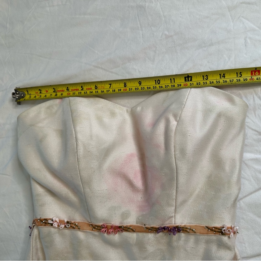 Elda De La Rosa Haute Couture Strapless Silk Blend Floral Dress Kentucky Derby 6 - Picture 11 of 13